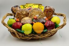 Baker's Half Dozen Plus Fruit Gift Basket
