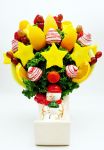 Holiday Fresh Fruit Arrangement with Heart Warming Ceramic Snowman