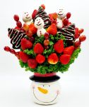 Snowman Holiday Fresh Fruit Arrangement Gift Basket